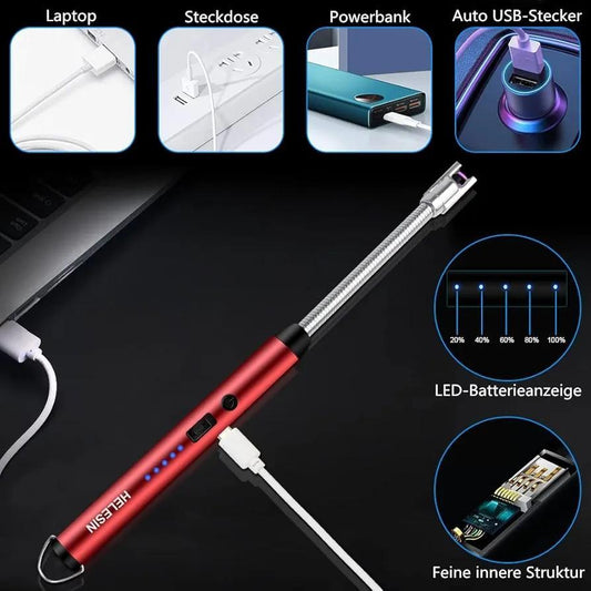 USB Rechargeable Red Electric Lighter 11cm