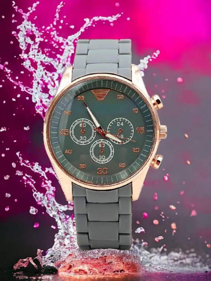 Men's Stainless Steel Analog Watch Brown Grey Black Blue