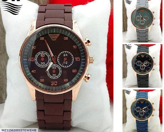 Men's Stainless Steel Analog Watch Brown Grey Black Blue