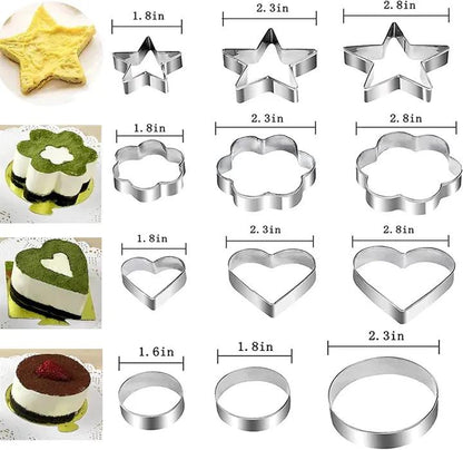 Stainless Steel Cookie Cutter Set 4 Shapes