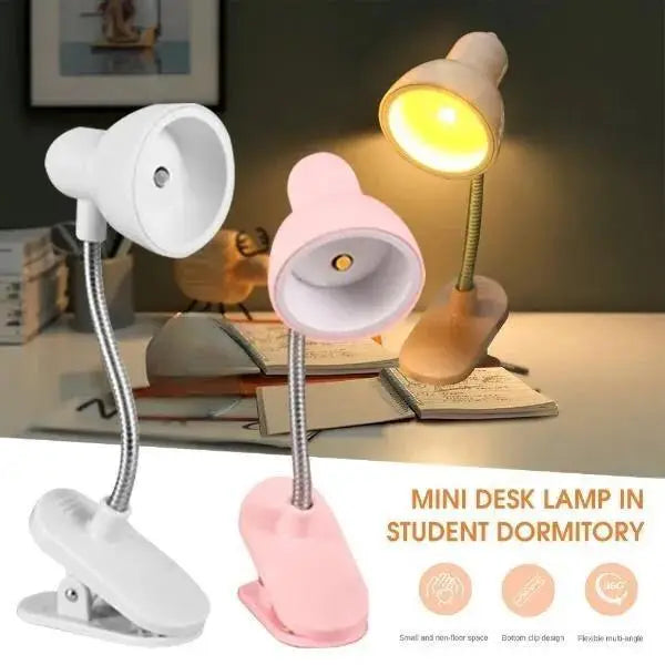 LED Clamp Lamp Pink White Adjustable Neck