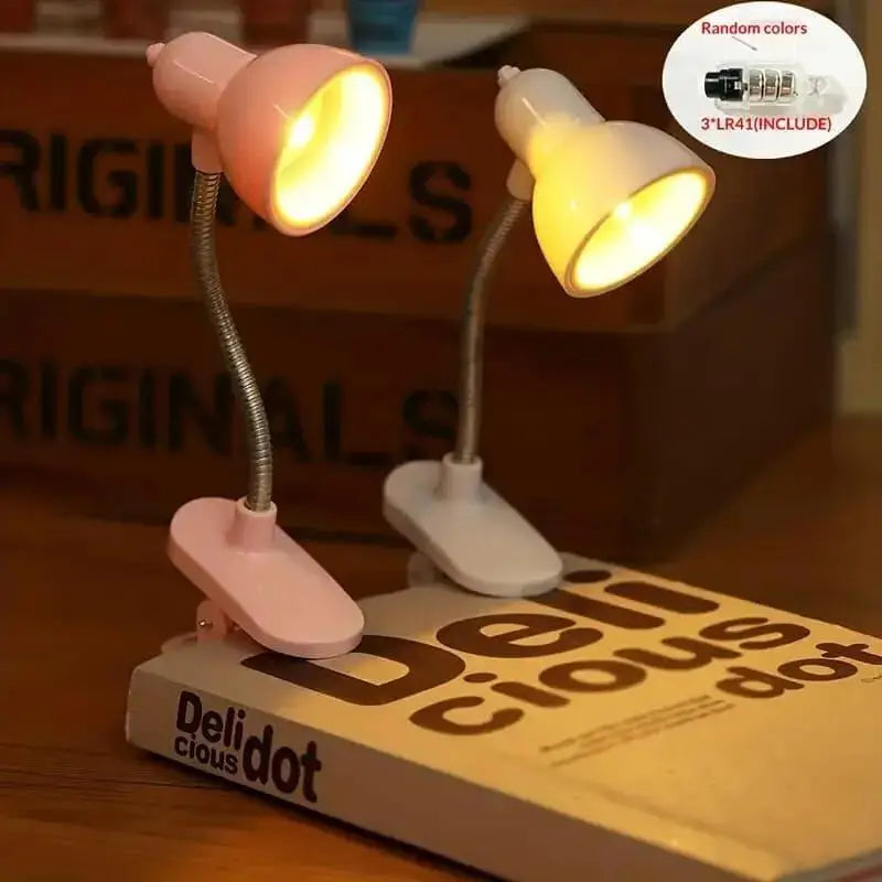 LED Clamp Lamp Pink White Adjustable Neck