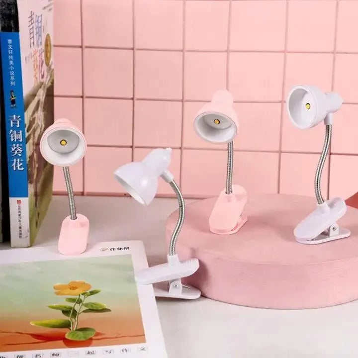 LED Clamp Lamp Pink White Adjustable Neck
