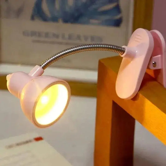 LED Clamp Lamp Pink White Adjustable Neck